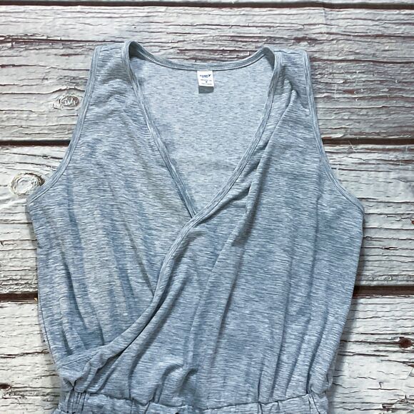 Old Navy Womens Pants size M Medium Light Gray Jumpsuit Romper Pull On Stretch - Picture 3 of 10